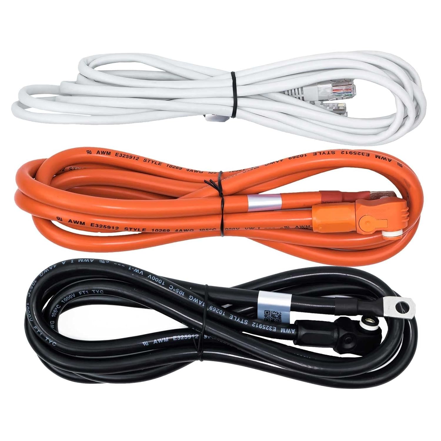 Verkabelungs-Kit für eine parallele Pylontech-Batteriebank — RJ45-Kommunikationskabel, positives und negatives Leistungskabel